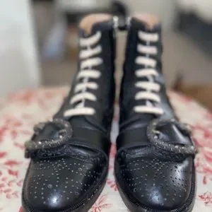 Gucci | Shoes | Gucci Black Queercore Boots Brogue Boots 38  display picture 3